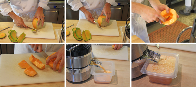 Cantaloupe Caviar and Ionic Spherification Step #1