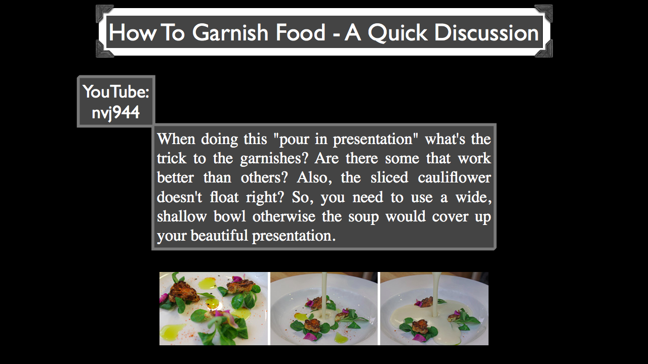 How to Garnish Food Step One